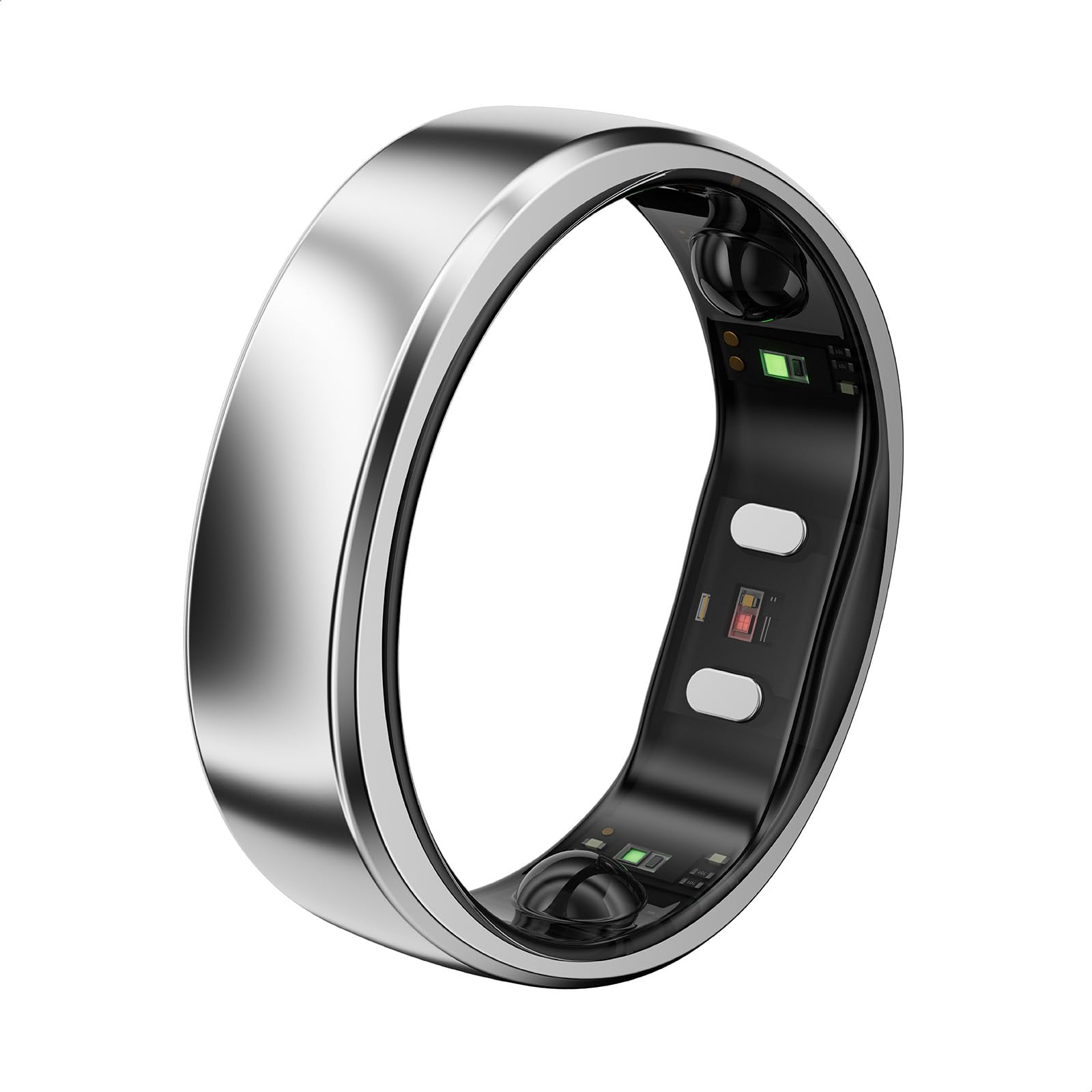 Ultra-Thin AI Smart Ring, 10-Day Battery Life, Fitness/Sleep/Stress/Women's Health Tracker, IP68 Waterproof Health Ring, Compatible with Android & iOS (Size 9, Galaxy Silver)