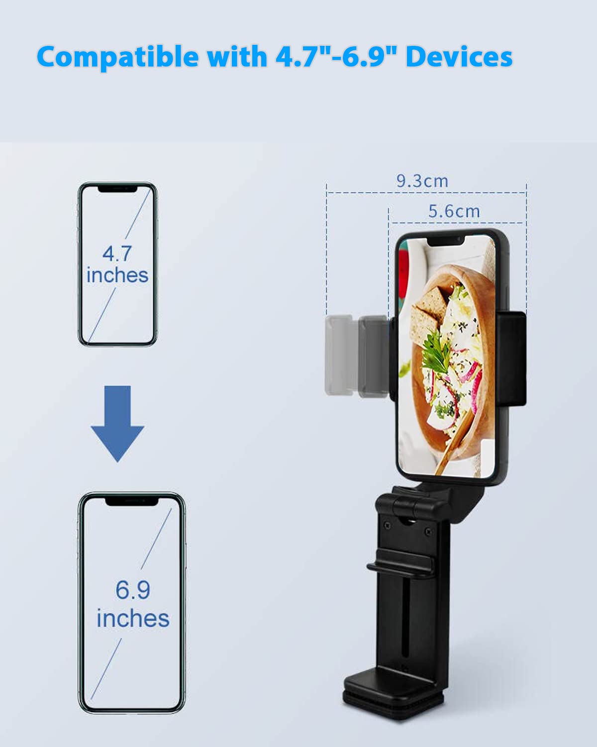 2 Pack Airplane Phone Holder Mount,NOZEWOWA 360 Degree Rotation Flight Mount Clip Portable Foldable Travel Essential for Flying Plane Tray Seat Back Voyage Gadget Women Men Toddler