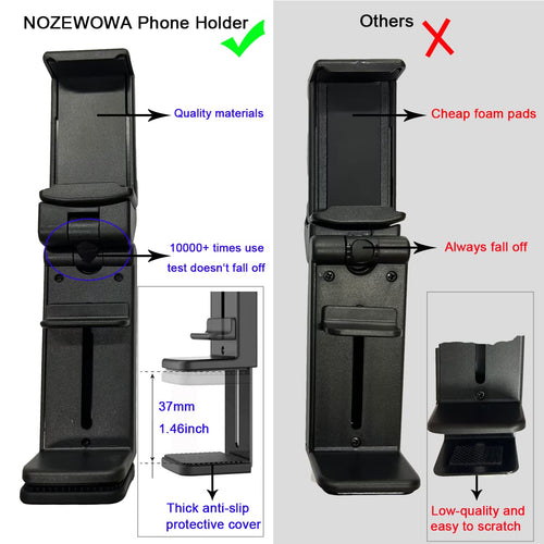 2 Pack Airplane Phone Holder Mount,NOZEWOWA 360 Degree Rotation Flight Mount Clip Portable Foldable Travel Essential for Flying Plane Tray Seat Back Voyage Gadget Women Men Toddler