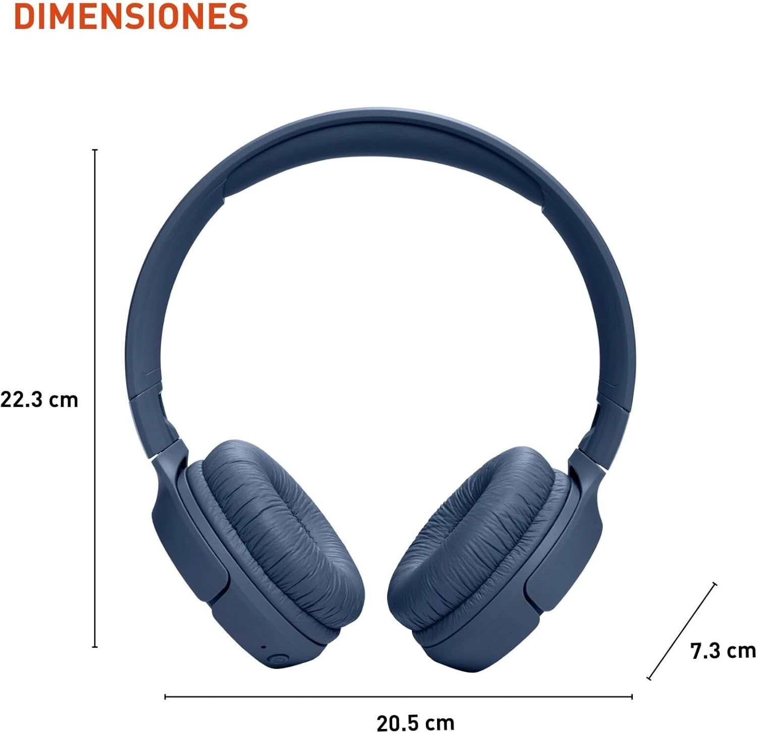 JBL Tune 520BT - Wireless On-Ear Headphones, Up to 57H Battery Life and Speed Charge, Lightweight, Comfortable and Foldable Design, Hands-Free Calls with Voice Aware (Blue)