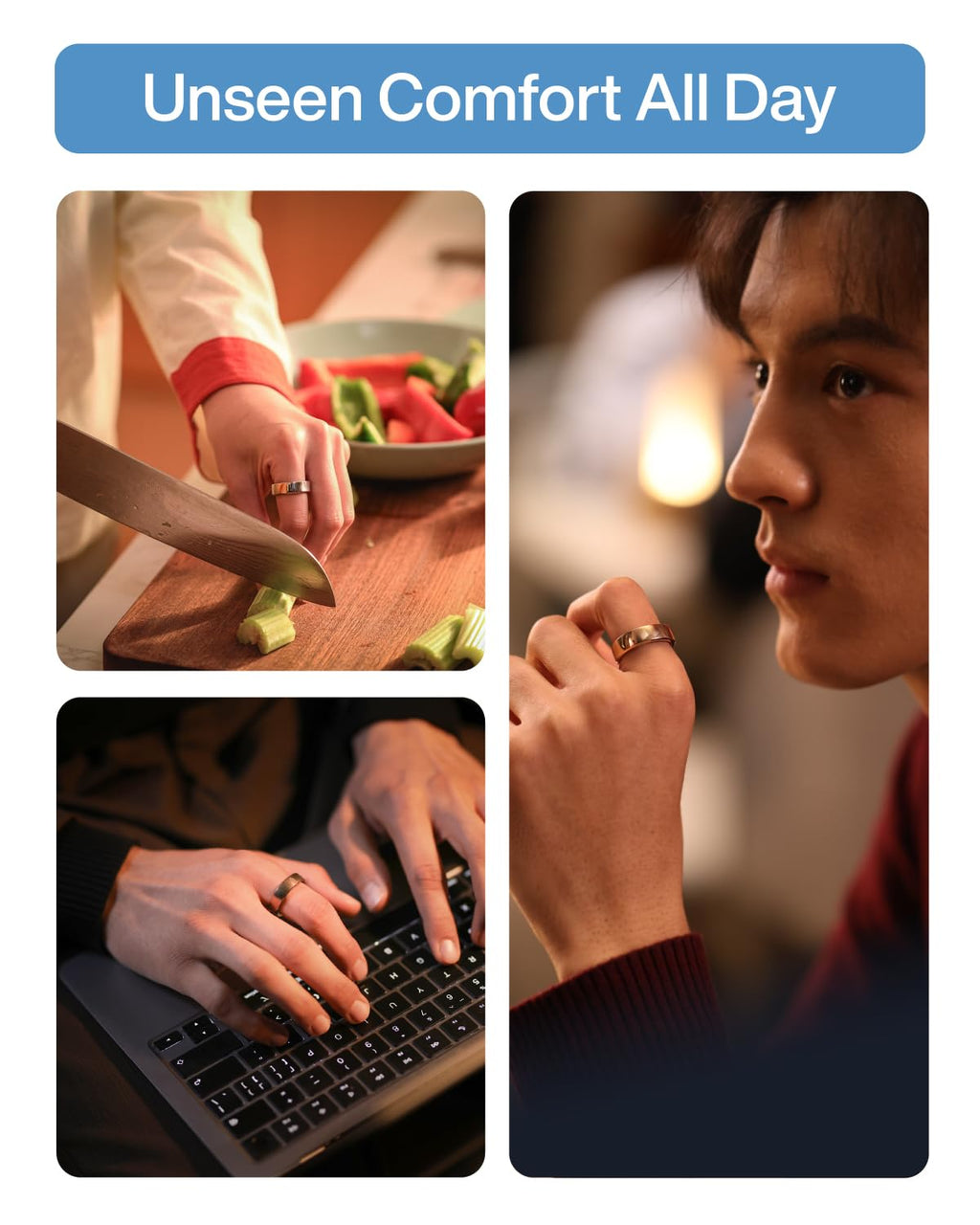 Ultra-Thin AI Smart Ring, 10-Day Battery Life, Fitness/Sleep/Stress/Women's Health Tracker, IP68 Waterproof Health Ring, Compatible with Android & iOS (Size 9, Galaxy Silver)