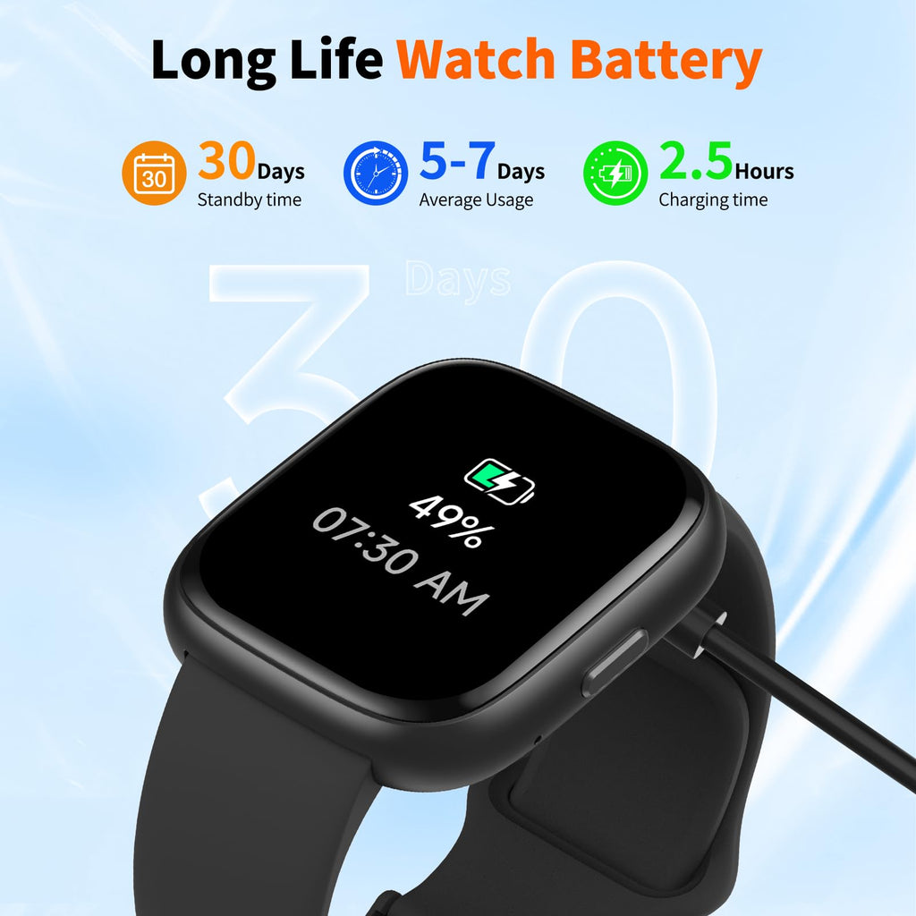 Smart Watch for Men Women, 1.83" HD, Alexa Built-in, Bluetooth 5.3 Calls & Notifications, IP68 Waterproof,100+ Sport Modes,Fitness Tracker/Heart Rate/SpO2/Sleep Monitor for Android iOS (Black)