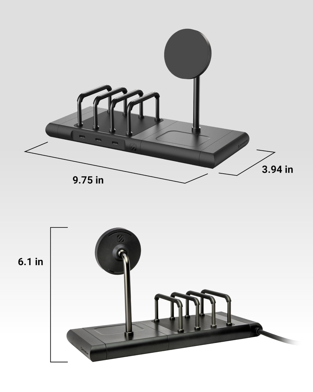 Modular Charging Station with Qi2 15W Wireless Charger Stand, 5W Charging Pad for AirPods Pro, 60W USB-C Multi Device Phone Charger Compatible with Apple iPhone, MagSafe, Samsung