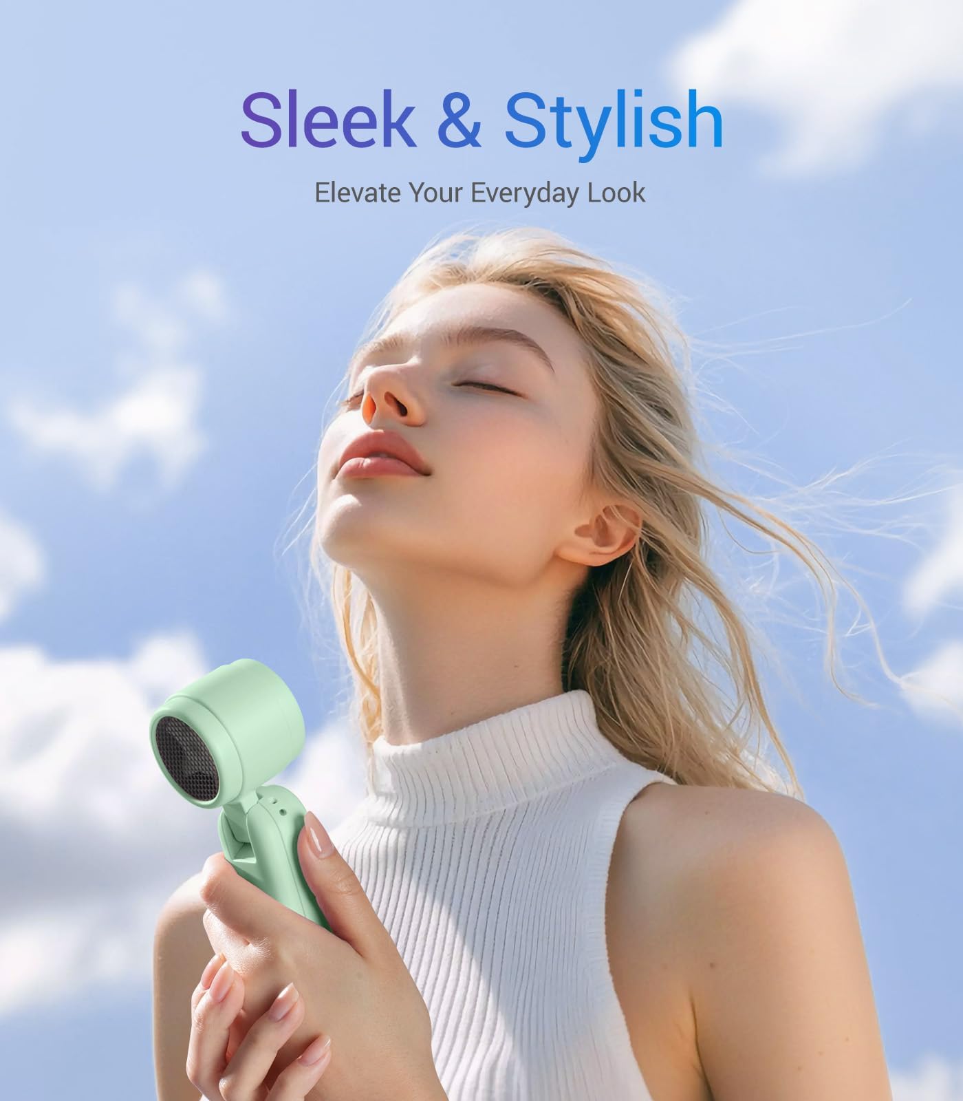 3 IN1 Portable Handheld Turbo Fan, 4000mAh USB Rechargeable Personal Hand Fan with 5 Speeds, Up to 12H Cooling, Foldable Small Pocket Ventilateur, Travel Essentials, Tech Gifts for Men Women