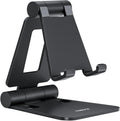 Dual Foldable Phone Stand for Desk, Fully Adjustable Desktop Cell Phone Holder Accessories for Office Kindle Compatible with 4-8" Mobile Devices