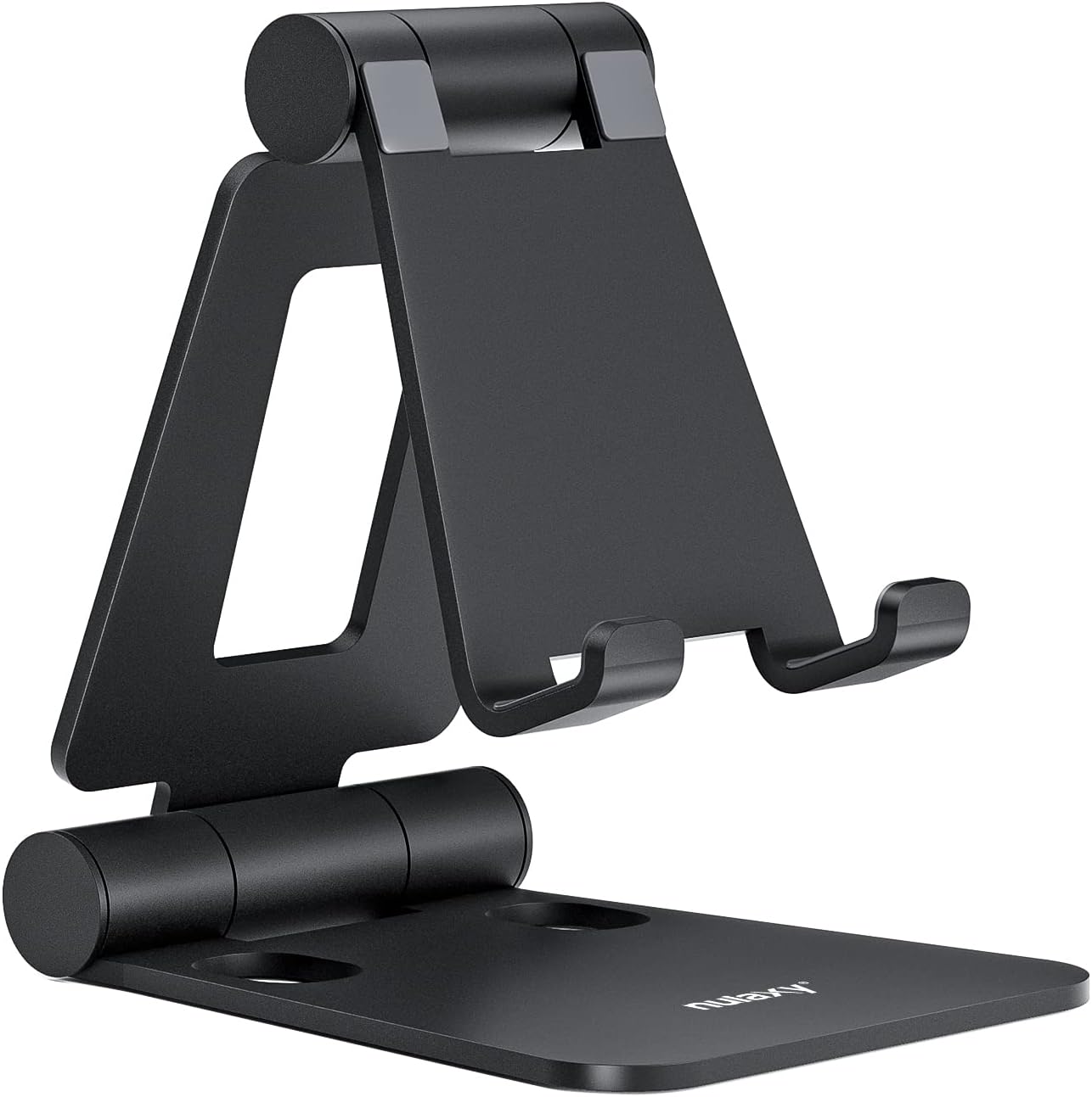 Dual Foldable Phone Stand for Desk, Fully Adjustable Desktop Cell Phone Holder Accessories for Office Kindle Compatible with 4-8" Mobile Devices