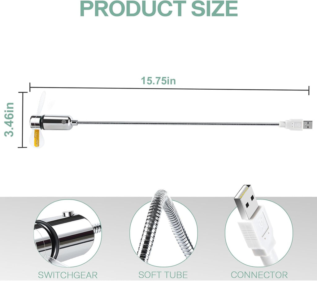 LED USB Clock Fan with Real Time Display Function, USB Clock Fans, Silver