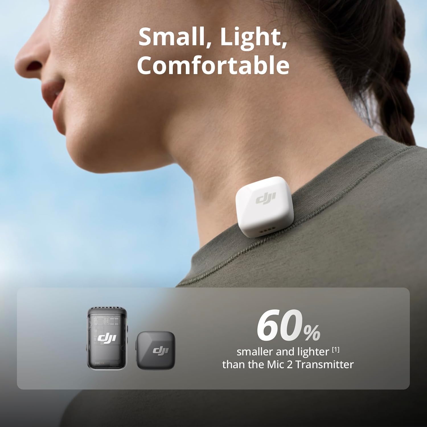 DJI Mic Mini (2 TX + 1 RX + Charging Case), Wireless Microphone for Camera/iPhone/Android, Ultralight, Detail-Rich Audio, 48h Use, Noise Cancelling, Automatic Limiting, Vlog, Streaming