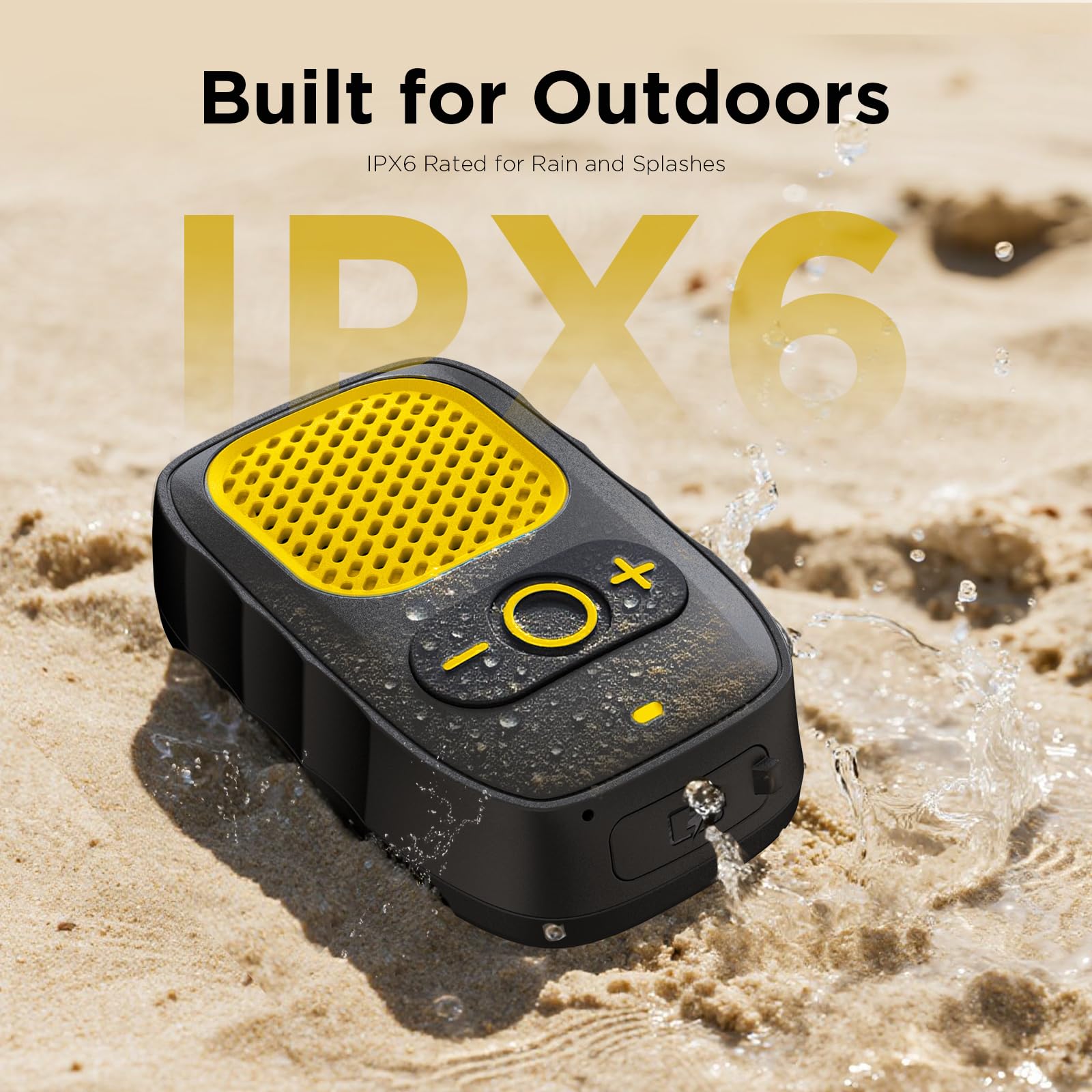 Wearable Bluetooth Speaker, 30H Working Time Magnetic Clip-On Wireless Jobsite Pro Water-Resistant Portable Speaker — Built-in Mic for Hands-Free Music and Calls