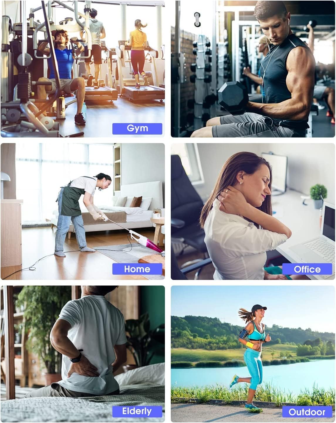 Massage Gun, Percussion Massage Gun, Muscle Handheld Deep Tissue Massager (Black)-– Six Different Adjustable Heads for Different Muscle Groups - 20 Speed Option