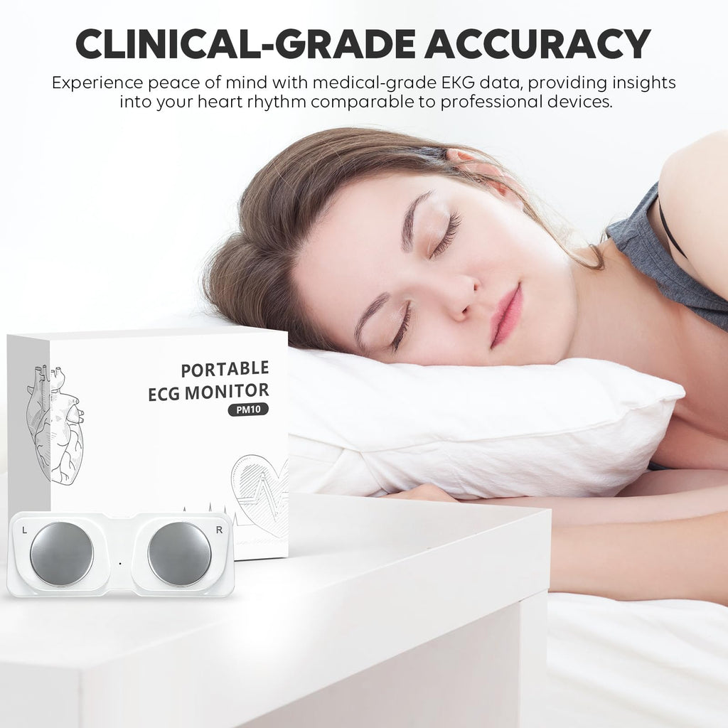 Portable ECG Monitor, Wireless Personal ECG Device, Detects AFib & Irregular Arrhythmias, High Precision, Easy Results in 30 Seconds