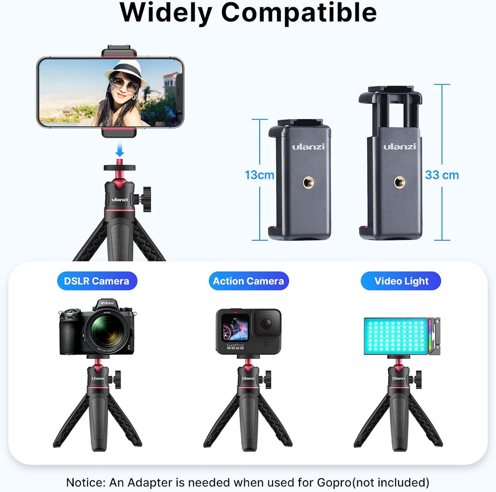 Extension Vlog Phone Tripod Mount Stand Holder Grip for iPhone Samsung Google Smartphone Compact Cameras Vlogging
