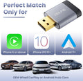 2-in-1 Wireless CarPlay Adapter & Android Auto Adapter, 2025 Updated Convert Wired to Wireless Car Play Dongle, Plug and Play with No Delay, Compatible with iOS 10+ & Android 11+