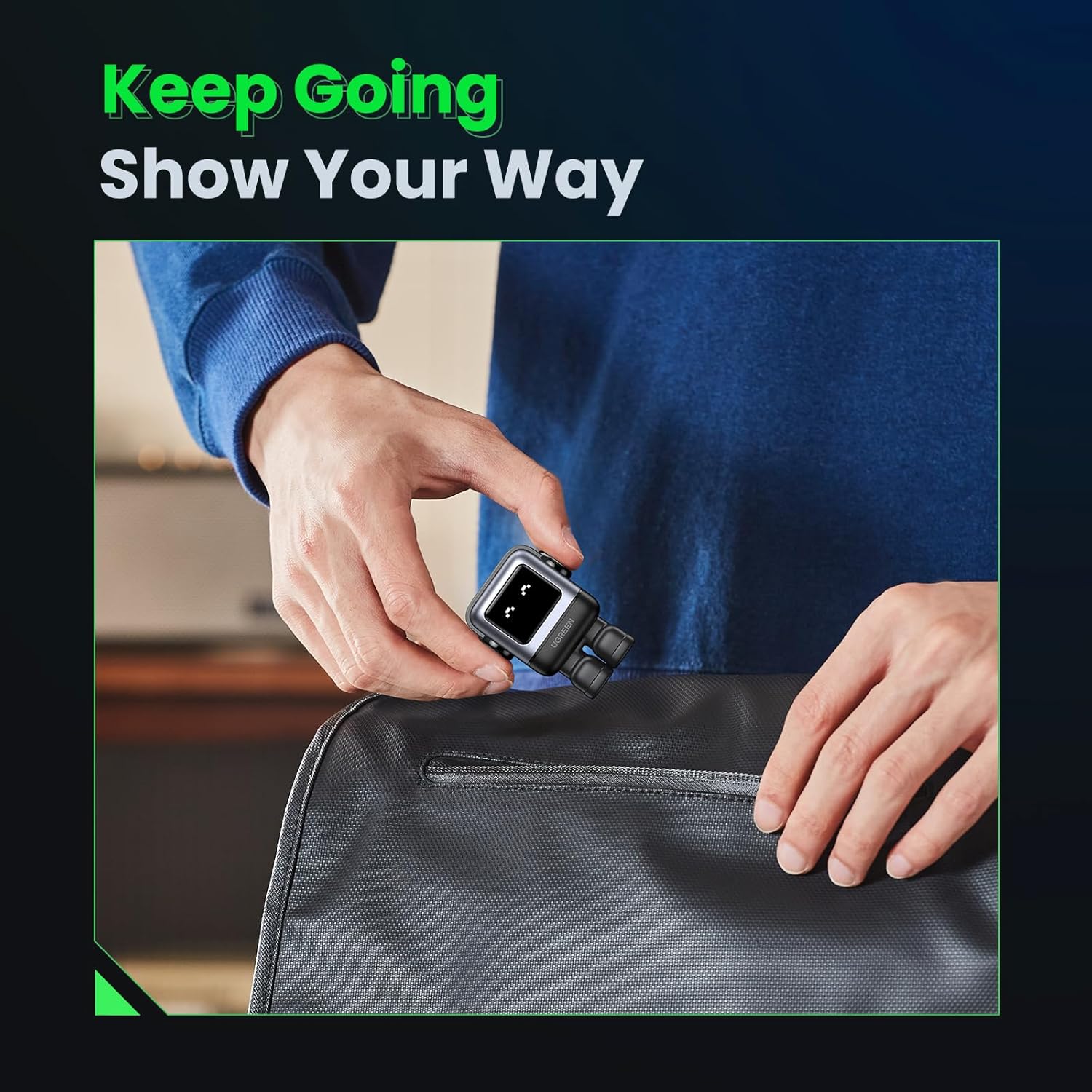 65W USB C Charger, Nexode Robot GaN Fast Charger Block 3-Port, Compact Wall Charger Power Adapter for MacBook Pro/Air, iPhone 15 14 Pro, Galaxy S23 Ultra, Pixel 8, iPad, Steam Deck, Black