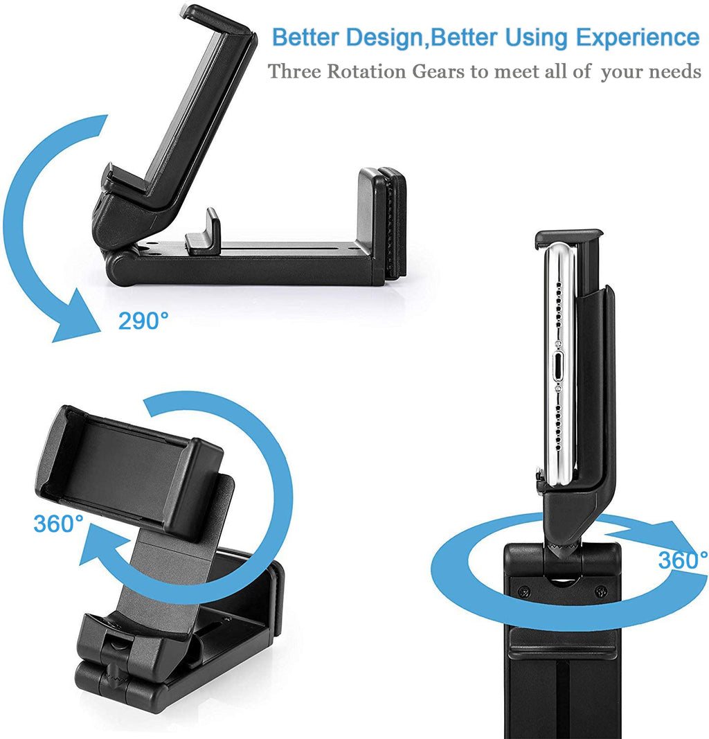 2 Pack Airplane Phone Holder Mount,NOZEWOWA 360 Degree Rotation Flight Mount Clip Portable Foldable Travel Essential for Flying Plane Tray Seat Back Voyage Gadget Women Men Toddler