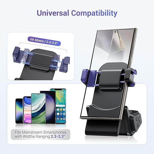 Phone Camera Grip Travel Smartphone Camera Tripod Mount with Remote Control & Cold Shoe Adapter for iPhone & Samsung Selfie Vlog Video Shooting Grip