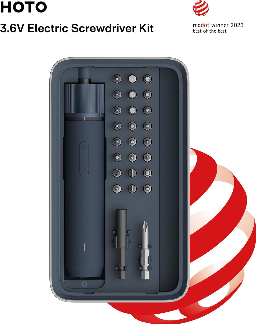 Electric Screwdriver Set, 3.6V Rechargeable Screwdriver Set with 25 S2-Steel Bits, Cordless Power Screwdriver Set with LED Light, All-in-One Design, 1500mAh 800 Times, USB-C Charging