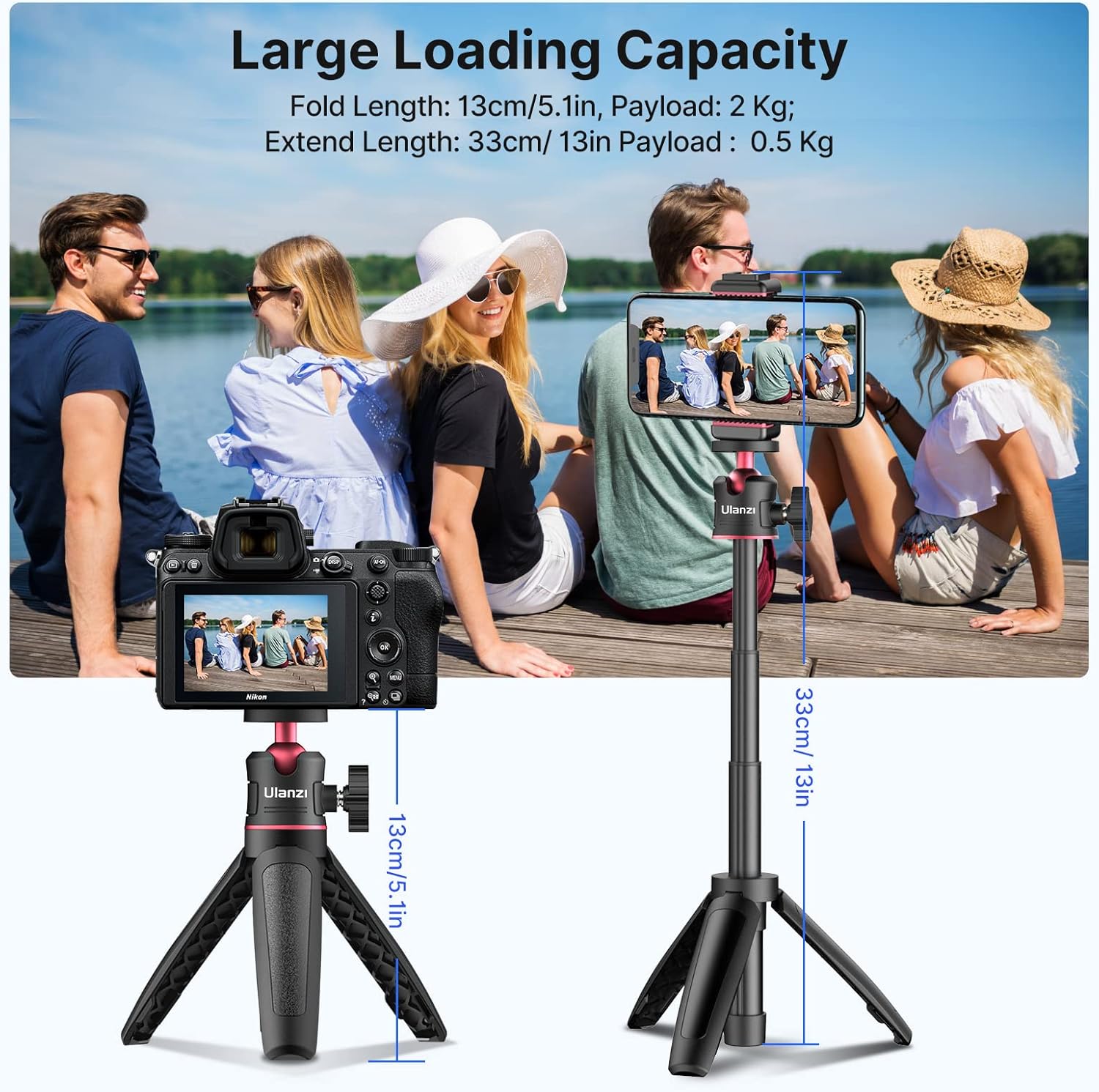 Extension Vlog Phone Tripod Mount Stand Holder Grip for iPhone Samsung Google Smartphone Compact Cameras Vlogging