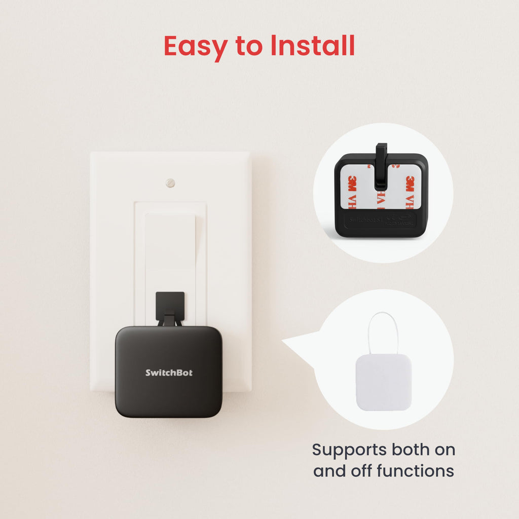Smart Switch Button Pusher - No Wiring, Wireless App or Timer Control, Add SwitchBot Hub Mini to Make it Compatible with Alexa, Google Home, HomePod, IFTTT (Black)