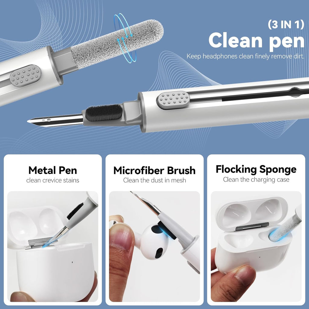 203 PCS AirPods Cleaner Kit, Earbud Cleaning Putty Remove Ear Wax, for Apple AirPods Pro/1/2/3 Compatible Charging Case/Bluetooth Headphones/Phone/Earbuds/Camera/Keyboard & Hearing Aids