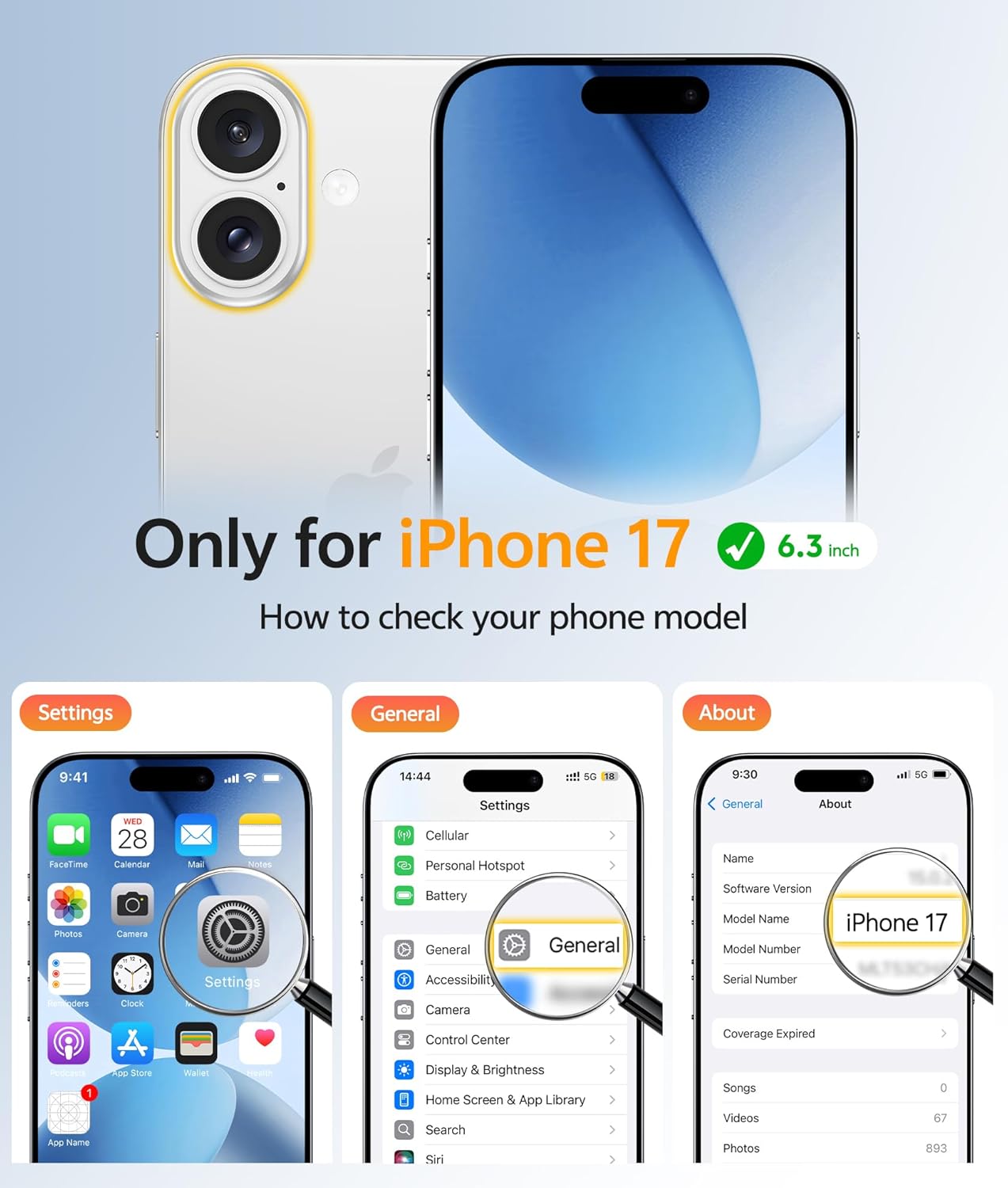 iPhone 17 Phone Case: Magnetic Translucent Matte [Full Covered Camera Protection] [Screen Protector] Military Grade Shockproof Slim Cover Drop Proof Protective Cases - Light Blue