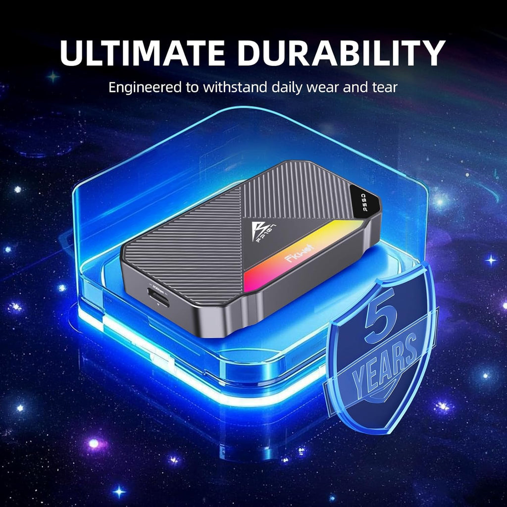 1TB Magnetic Portable SSD - 2050MB/s External SSD with Dynamic RGB Lighting and USB 3.2 Gen2x2 20Gbps, Designed for Recording and Storing 4K ProRes HD Video on PS5 /PC/Mac/iPhone15/16, etc.