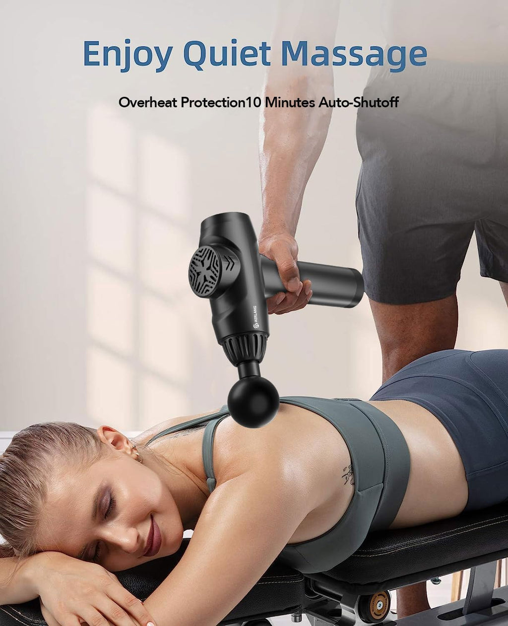 Massage Gun, Percussion Massage Gun, Muscle Handheld Deep Tissue Massager (Black)-– Six Different Adjustable Heads for Different Muscle Groups - 20 Speed Option