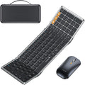 Foldable Keyboard and Mouse, XKM01 True Full-Size Folding Wireless Keyboard Mouse Combo for Business Travel, a Portable Office Suite On-the-Go, Compatible with Laptop iPad Tablet - Black Gray