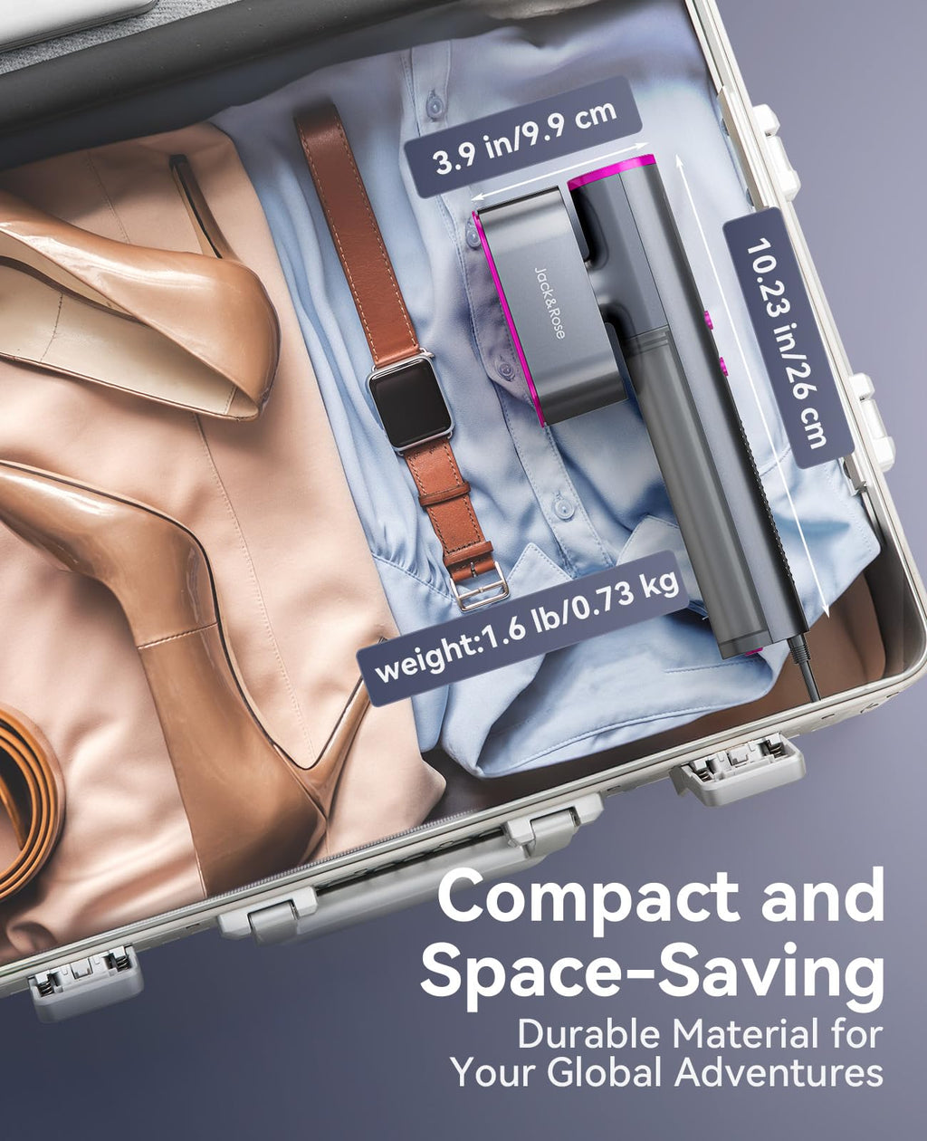 Travel Steamer for Clothes,100-220V Portable Steamer,15s Heat Up, Steamer ＆ Iron 2 In 1, Travel Size Garment Steamer,Large Ceramic Heat Panel,for Global ＆ Europe Traveling