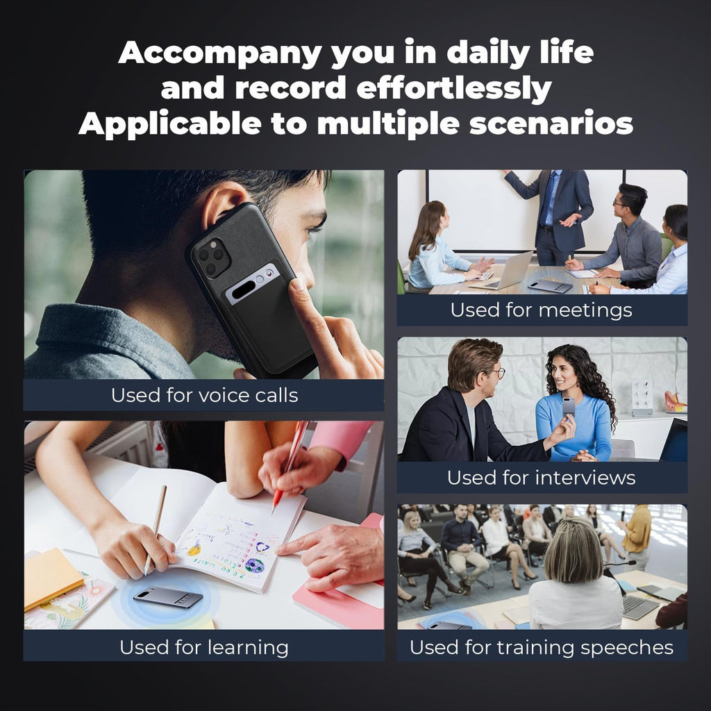 AI Voice Recorder 64GB with App Control - Note Recorder with AI Transcribe & Summarize, Supports 118 Languages Voice-to-Text, Portable Recording Device for Lectures Meetings