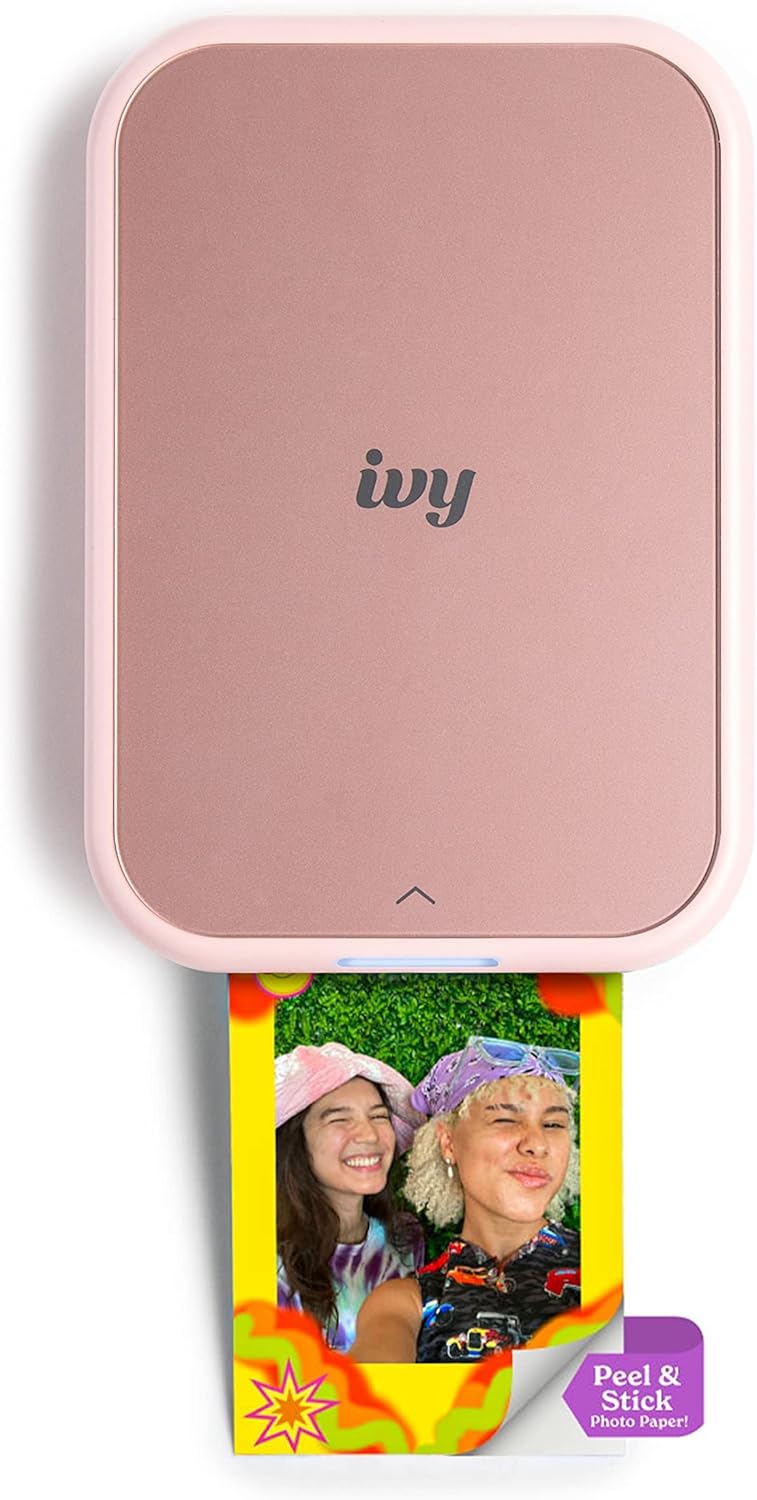 Mini Photo Printer, Print from Compatible iOS & Android Devices, Sticky-Back Prints