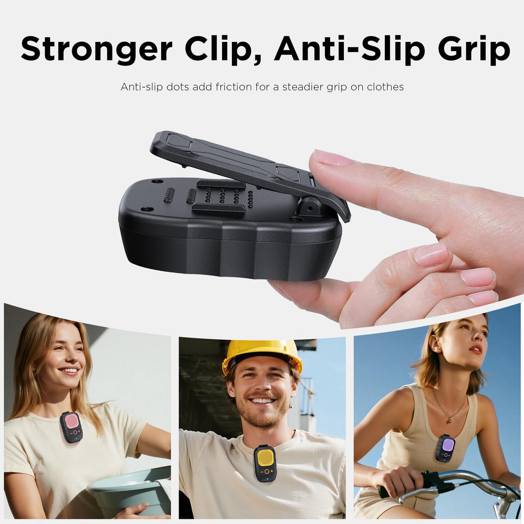 Wearable Bluetooth Speaker, 30H Working Time Magnetic Clip-On Wireless Jobsite Pro Water-Resistant Portable Speaker — Built-in Mic for Hands-Free Music and Calls