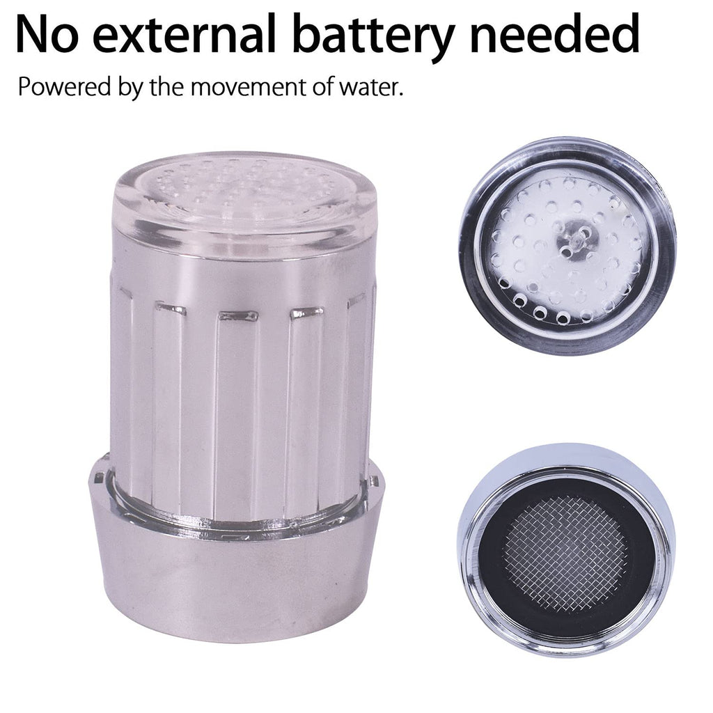 3-Color Temperature Sensitive Gradient LED Water Faucet Light - Color Changing Stream Spout Sink Tap for Kitchen and Bathroom