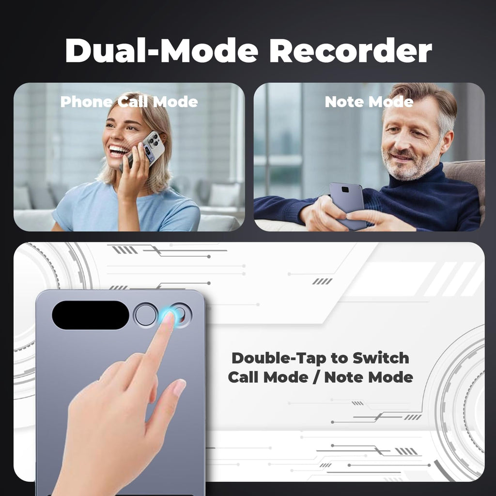 AI Voice Recorder 64GB with App Control - Note Recorder with AI Transcribe & Summarize, Supports 118 Languages Voice-to-Text, Portable Recording Device for Lectures Meetings