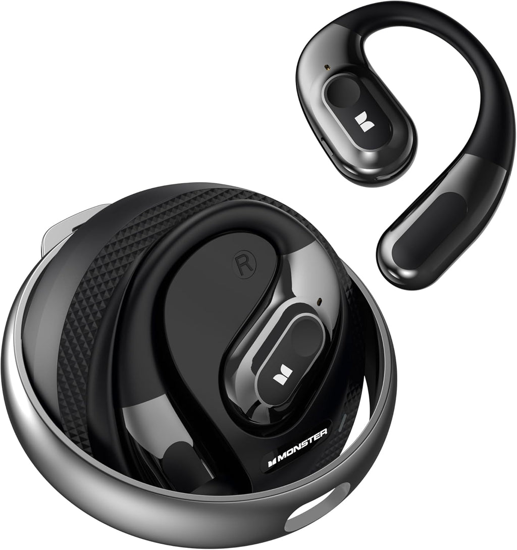 AI Translation Earbuds AC330, 3-in-1 Translator Earbuds Bluetooth 6.0, Wireless Open Ear Headphones with 115 Languages Real-Time Translation, Stylish Rotating Case with Lanyard, Black