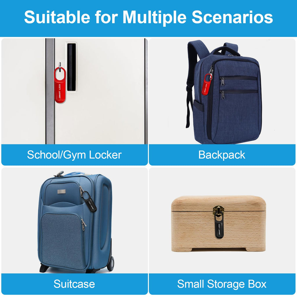 Smart Fingerprint Padlock for Locker, Small Rechargeable Fingerprint Lock, Keyless Biometric Thumbprint Padlock for Gym School Locker, Suitcase, Backpack