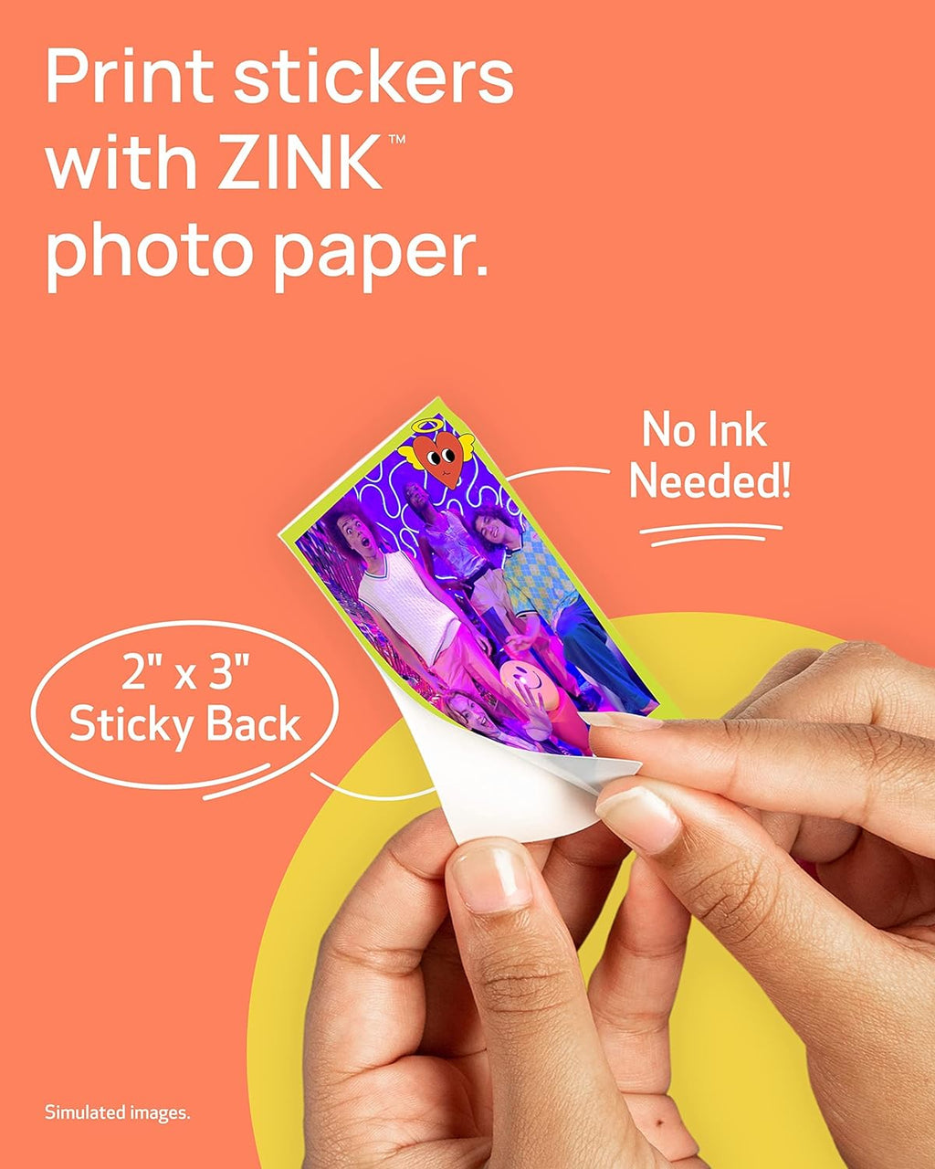 Mini Photo Printer, Print from Compatible iOS & Android Devices, Sticky-Back Prints