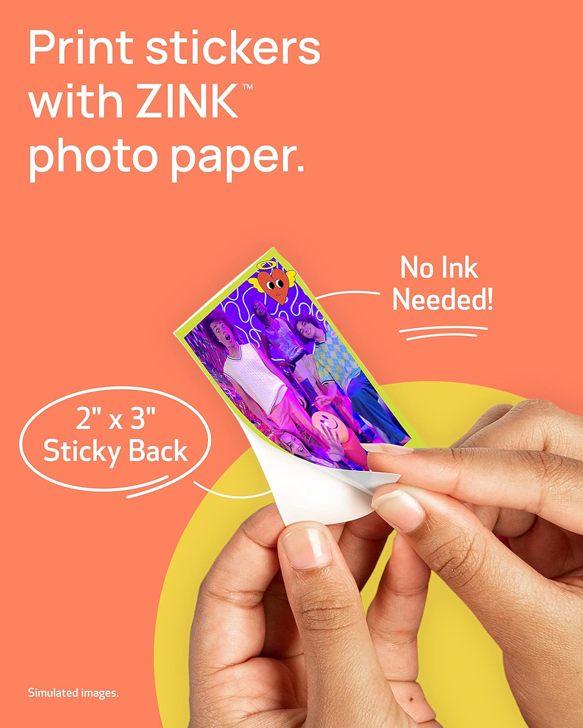 Mini Photo Printer, Print from Compatible iOS & Android Devices, Sticky-Back Prints