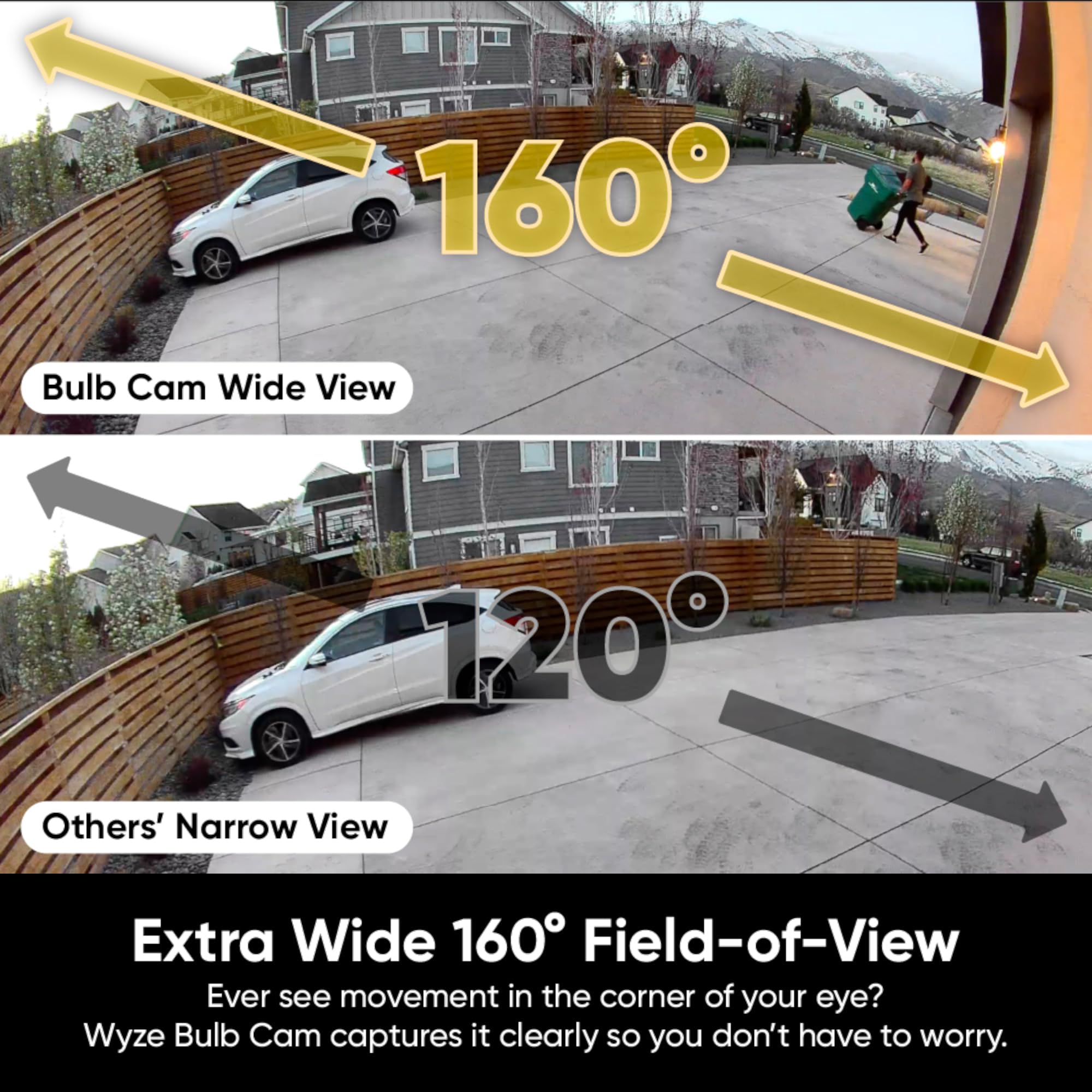 Bulb Cam Security Camera 2K HD Outdoor Light Bulb Camera with Color Night Vision, Dimmable LED Bulb, Motion Detection, Siren Alarm, Compatibility with Alexa/Google Assistant, Free Expert Support