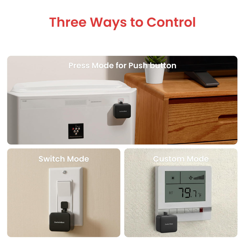 Smart Switch Button Pusher - No Wiring, Wireless App or Timer Control, Add SwitchBot Hub Mini to Make it Compatible with Alexa, Google Home, HomePod, IFTTT (Black)