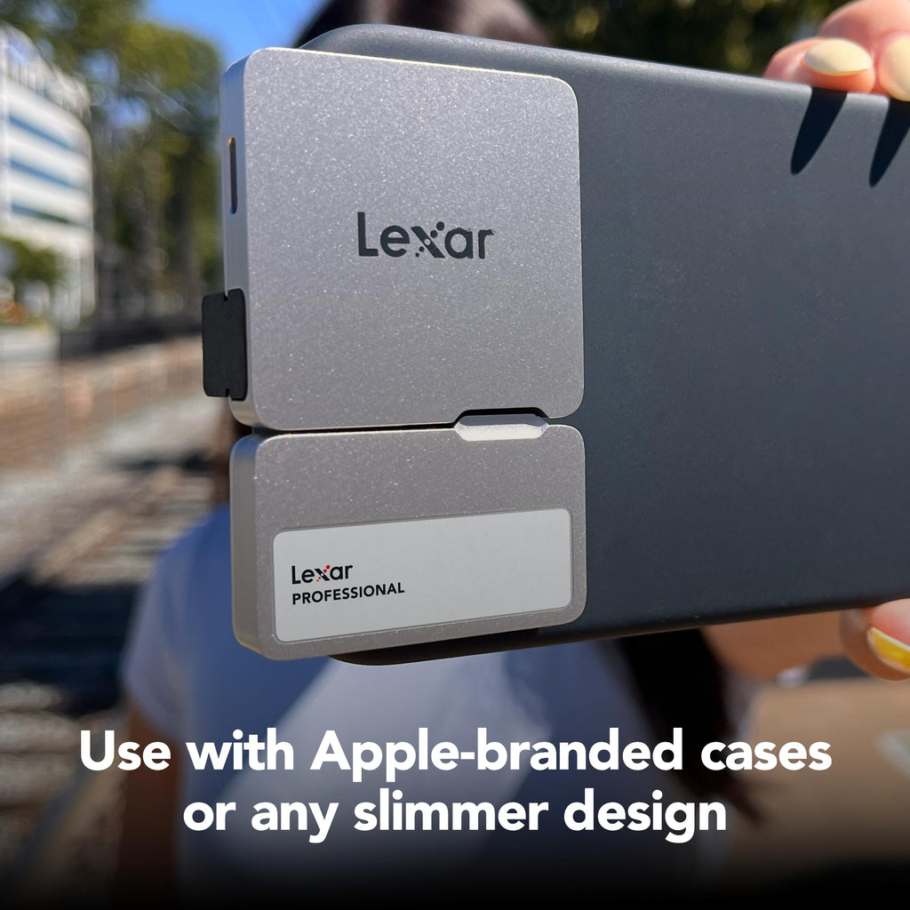 1TB Professional Go Portable SSD w/Hub, Supports Apple 4K 60fps ProRes, Up to 1050MB/s, USB 3.2 Gen 2, Rugged, IP65, Ultracompact, Compatible w/iPhone 15/16, External SSD (LSL400S001T-RNSNU)