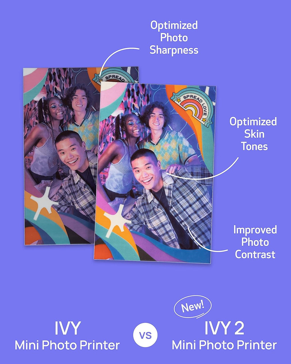 Mini Photo Printer, Print from Compatible iOS & Android Devices, Sticky-Back Prints