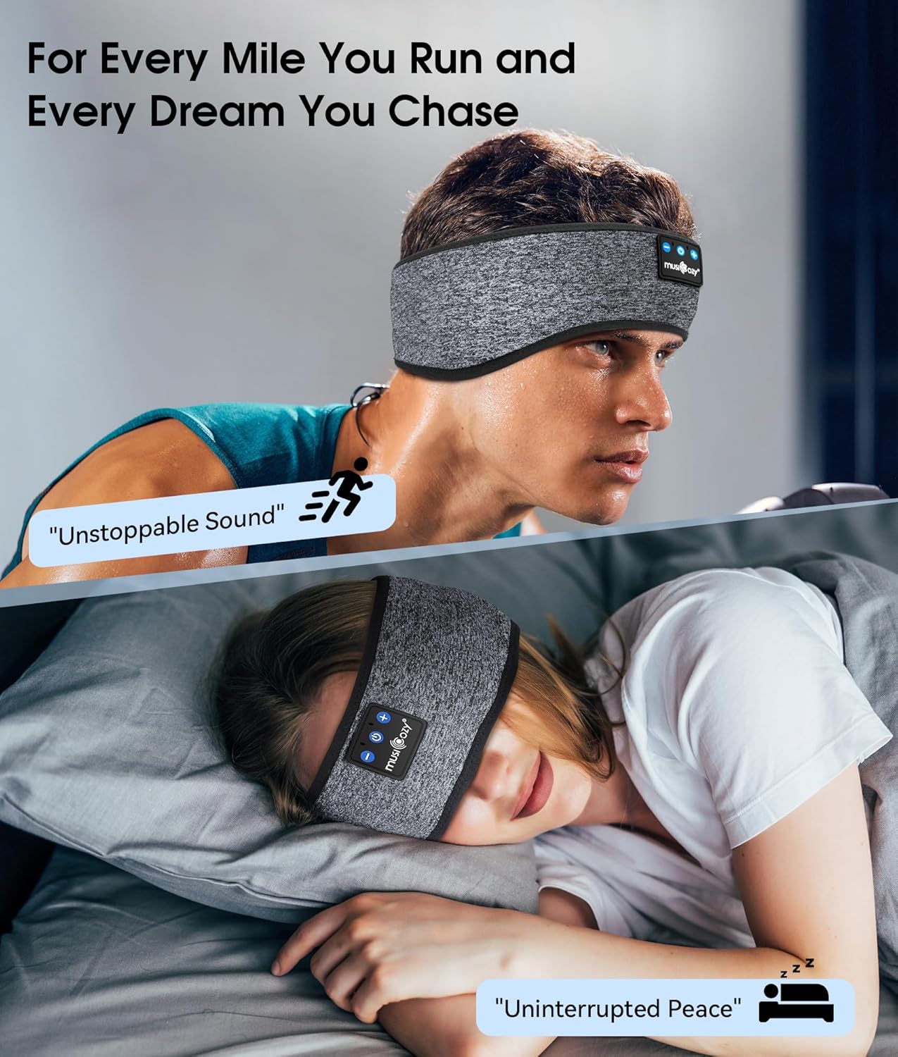 Bluetooth 5.4 Sleep Headphones Headband, Wireless Sleeping Headphones Sleep Mask Earbuds IPX6 Waterproof for Side Sleepers Workout Running Insomnia Travel Yoga Cool Tech Gadgets