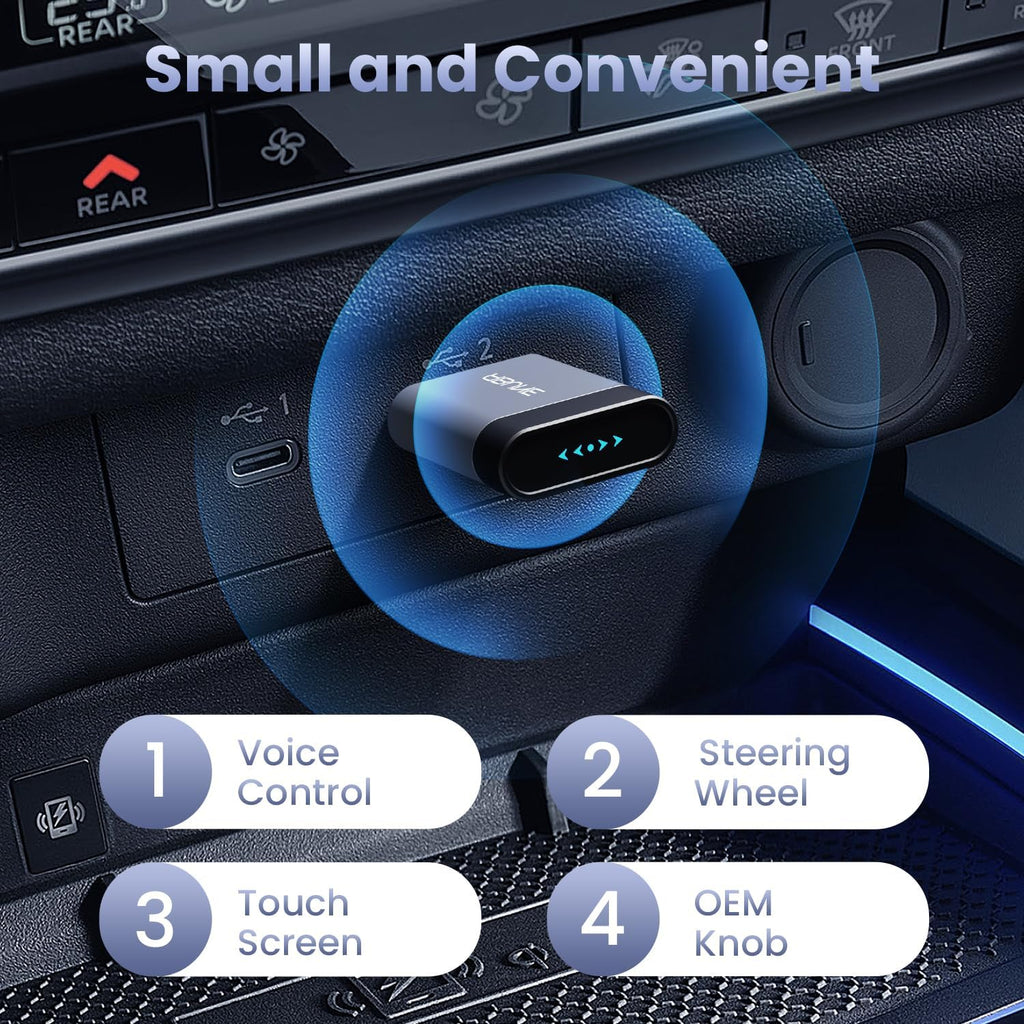 2-in-1 Wireless CarPlay Adapter & Android Auto Adapter, 2025 Updated Convert Wired to Wireless Car Play Dongle, Plug and Play with No Delay, Compatible with iOS 10+ & Android 11+