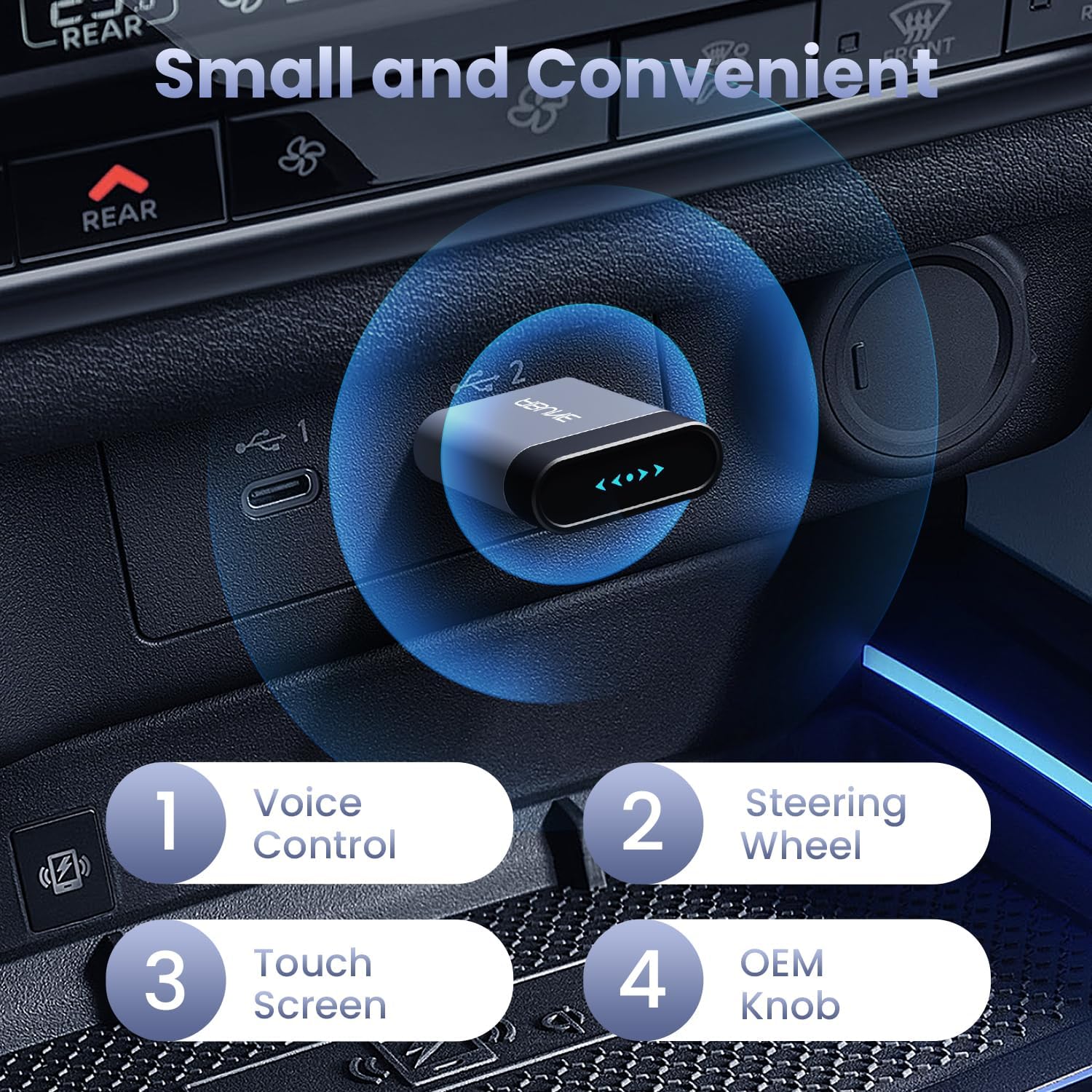 2-in-1 Wireless CarPlay Adapter & Android Auto Adapter, 2025 Updated Convert Wired to Wireless Car Play Dongle, Plug and Play with No Delay, Compatible with iOS 10+ & Android 11+