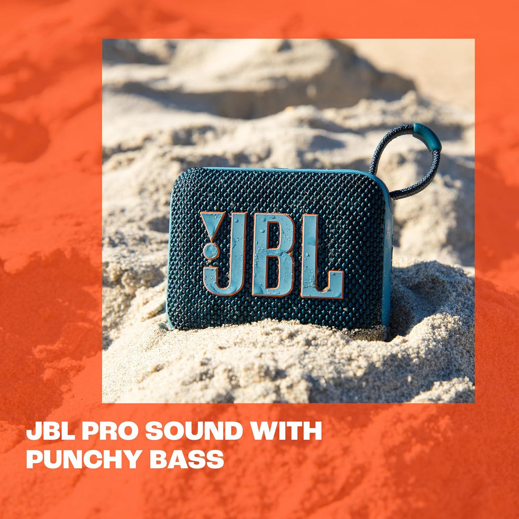 JBL Go 3 - Portable Bluetooth Speaker, Built-in Battery, Waterproof and Dustproof Feature JBLGO3BLUAM, Bonus Keychain LED Included - Blue