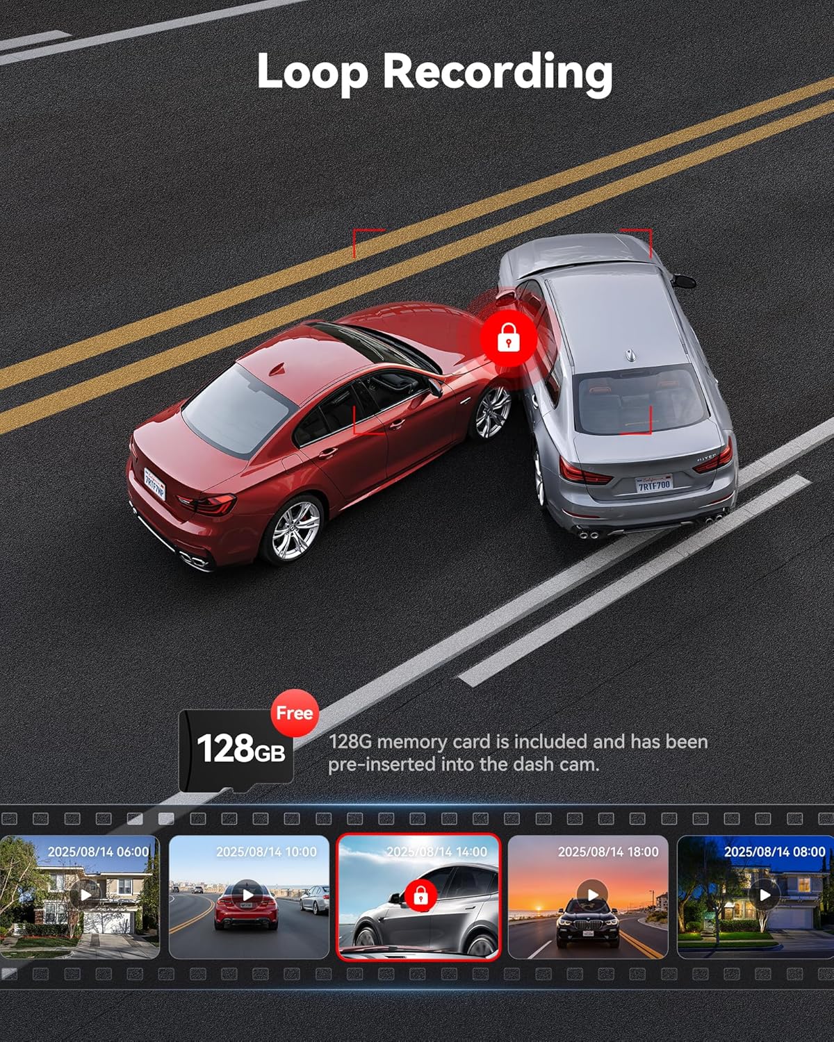 4K Dash Cam Front and Rear with STARVIS 2, 5.8GHz Wi-Fi Dash Camera for Cars, 128GB Card Included, GPS, 3.18”IPS Screen, Night Vision, 170°Wide Angle, WDR, 24H Parking Mode(F7NP)