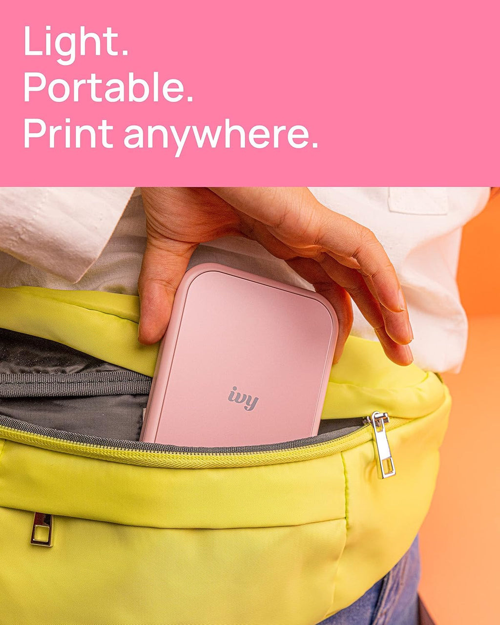 Mini Photo Printer, Print from Compatible iOS & Android Devices, Sticky-Back Prints