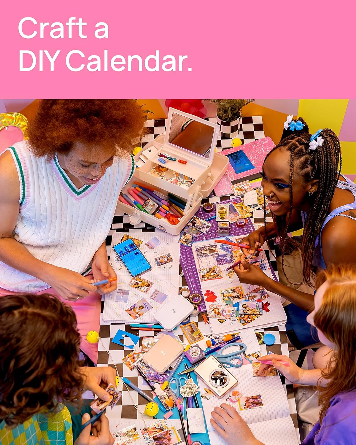 Mini Photo Printer, Print from Compatible iOS & Android Devices, Sticky-Back Prints