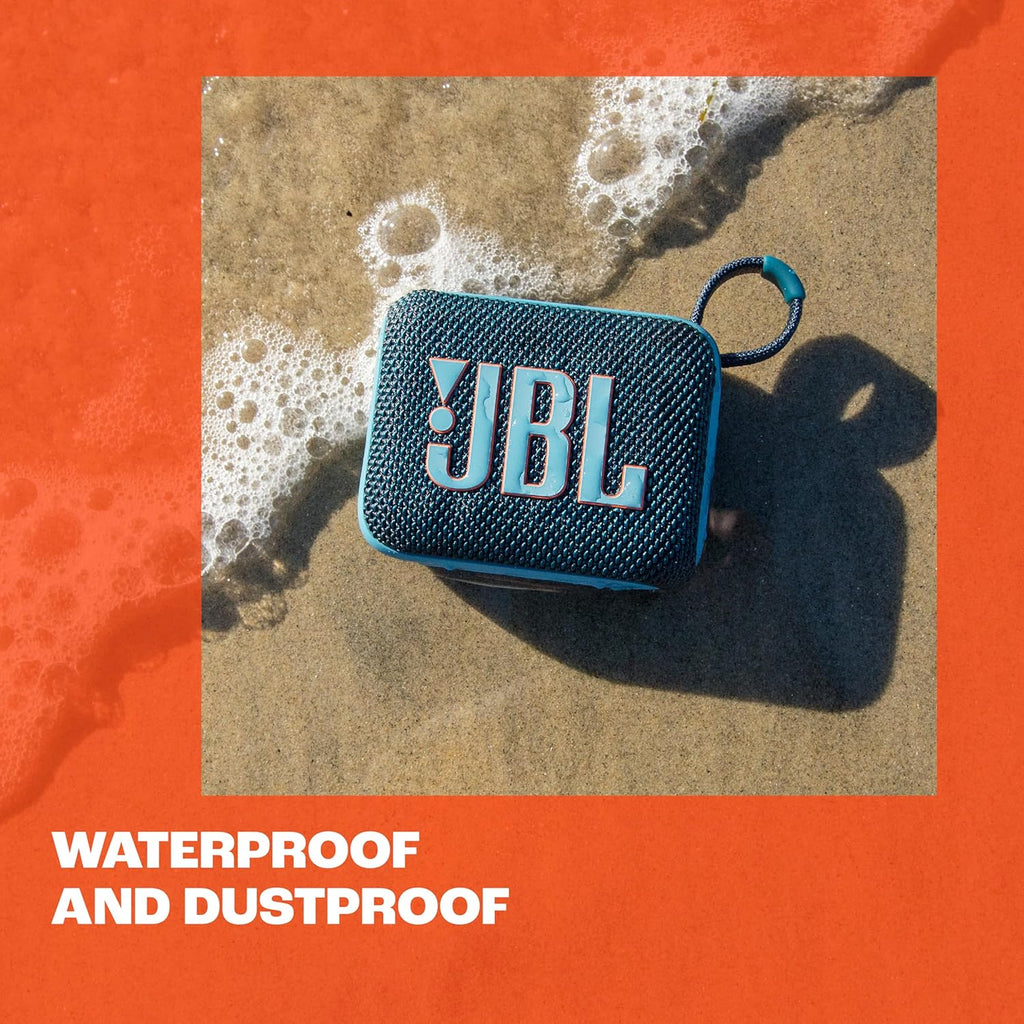 JBL Go 3 - Portable Bluetooth Speaker, Built-in Battery, Waterproof and Dustproof Feature JBLGO3BLUAM, Bonus Keychain LED Included - Blue